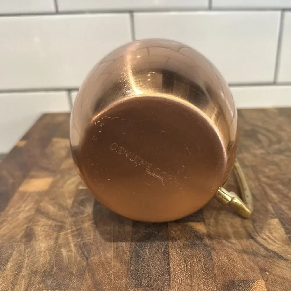 Vintage-Style Smooth Copper Moscow Mule Mugs with Gold Handles Set of 4 EUC